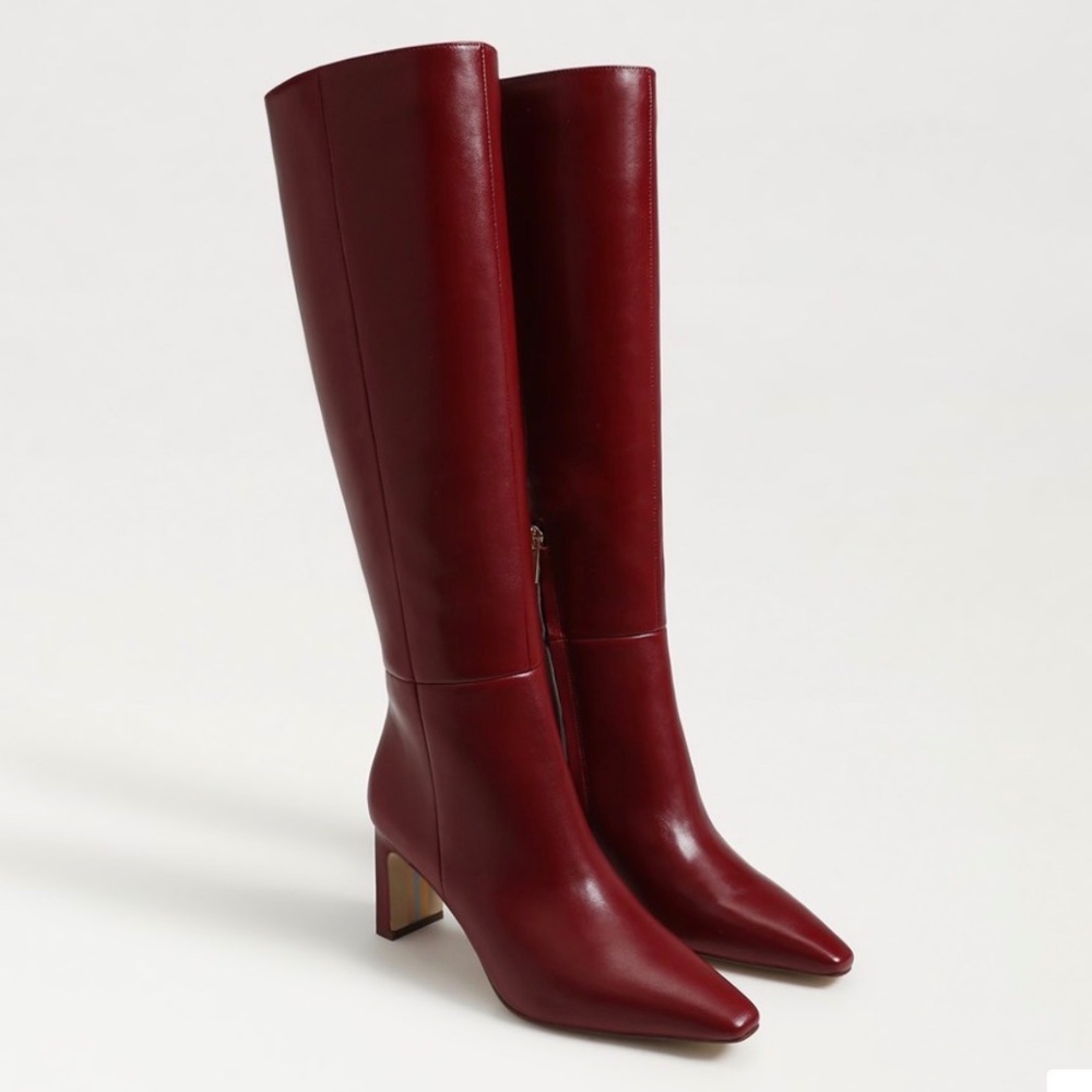 Sylvia Wide Calf Knee High Boot Red